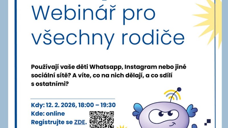 Pozvánka na zajímavý webinář pro rodiče