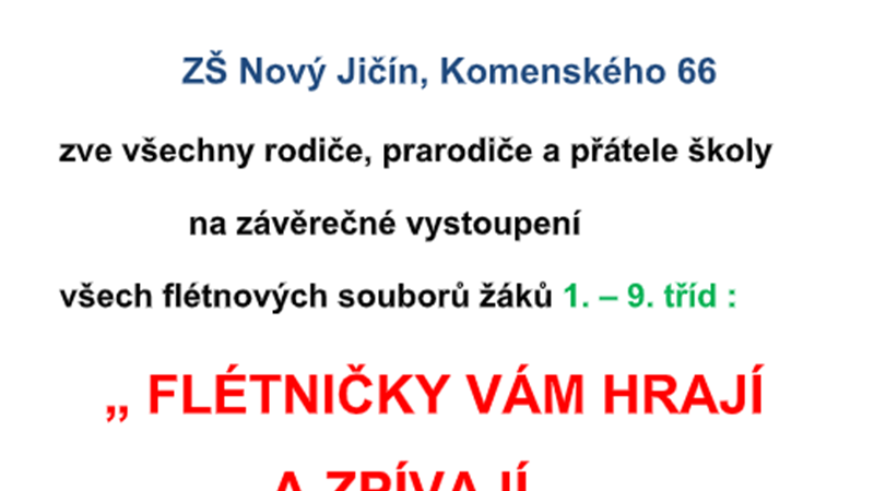 Vystoupení flétnových souborů školy