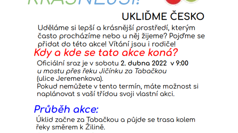 Ukliďme Česko - pozvánka na akci