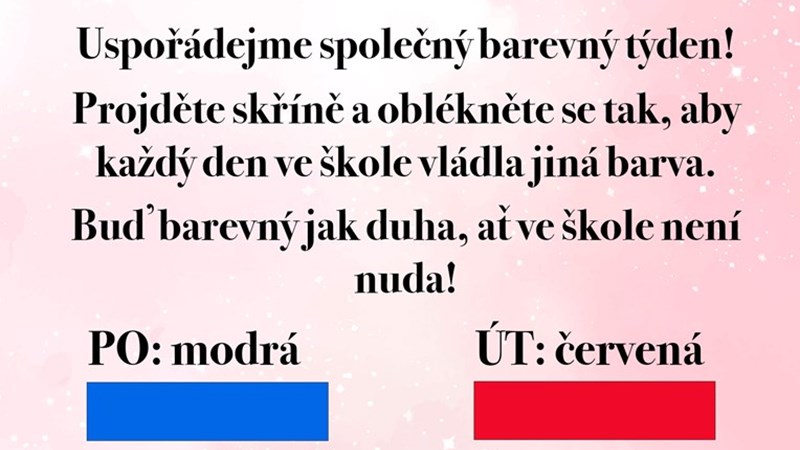 Barevný týden - akce Žákovského parlamentu