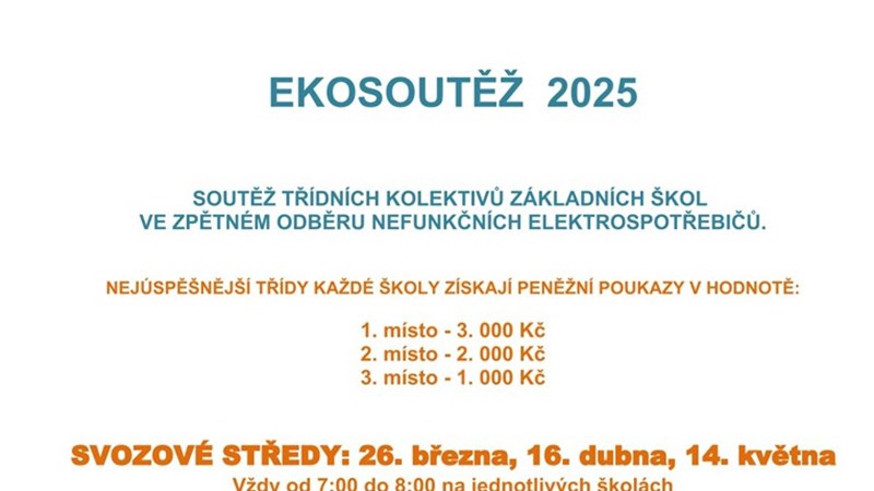 Ekosoutěž - sběr  nefunkčních elektrospotřebičů