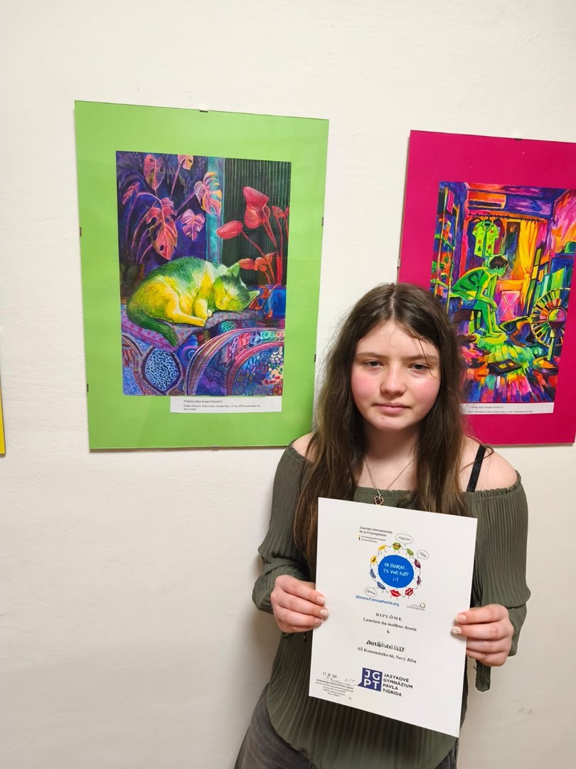 Úspěch žákyň ZŠ Komenského 66 v mezinárodní výtvarné soutěži